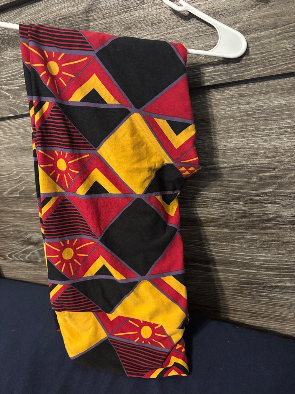 TC Geometric Print Leggings - Red, Yellow & Black